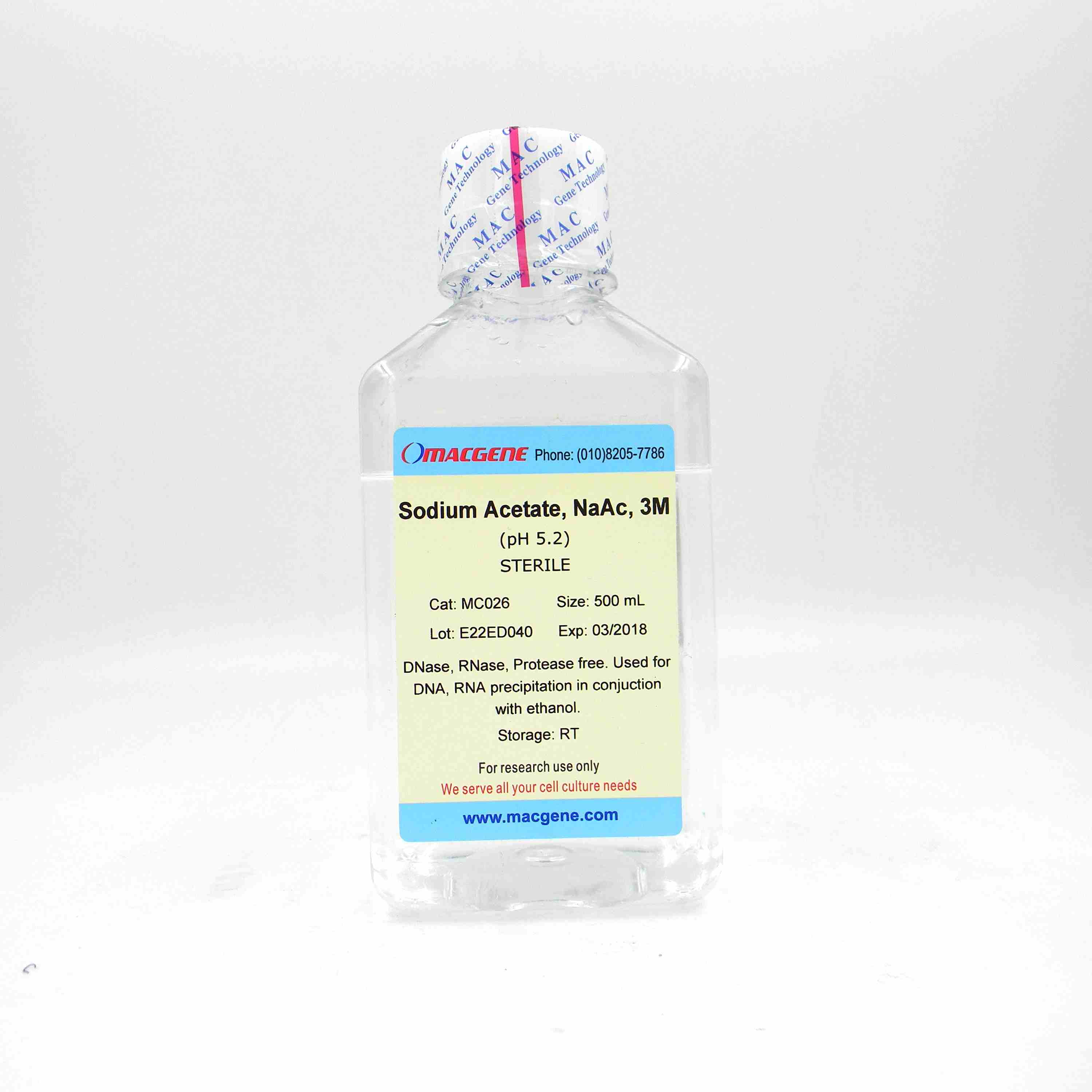 Sodium Acetate, NaAc, 3.0 M (pH 5.2)