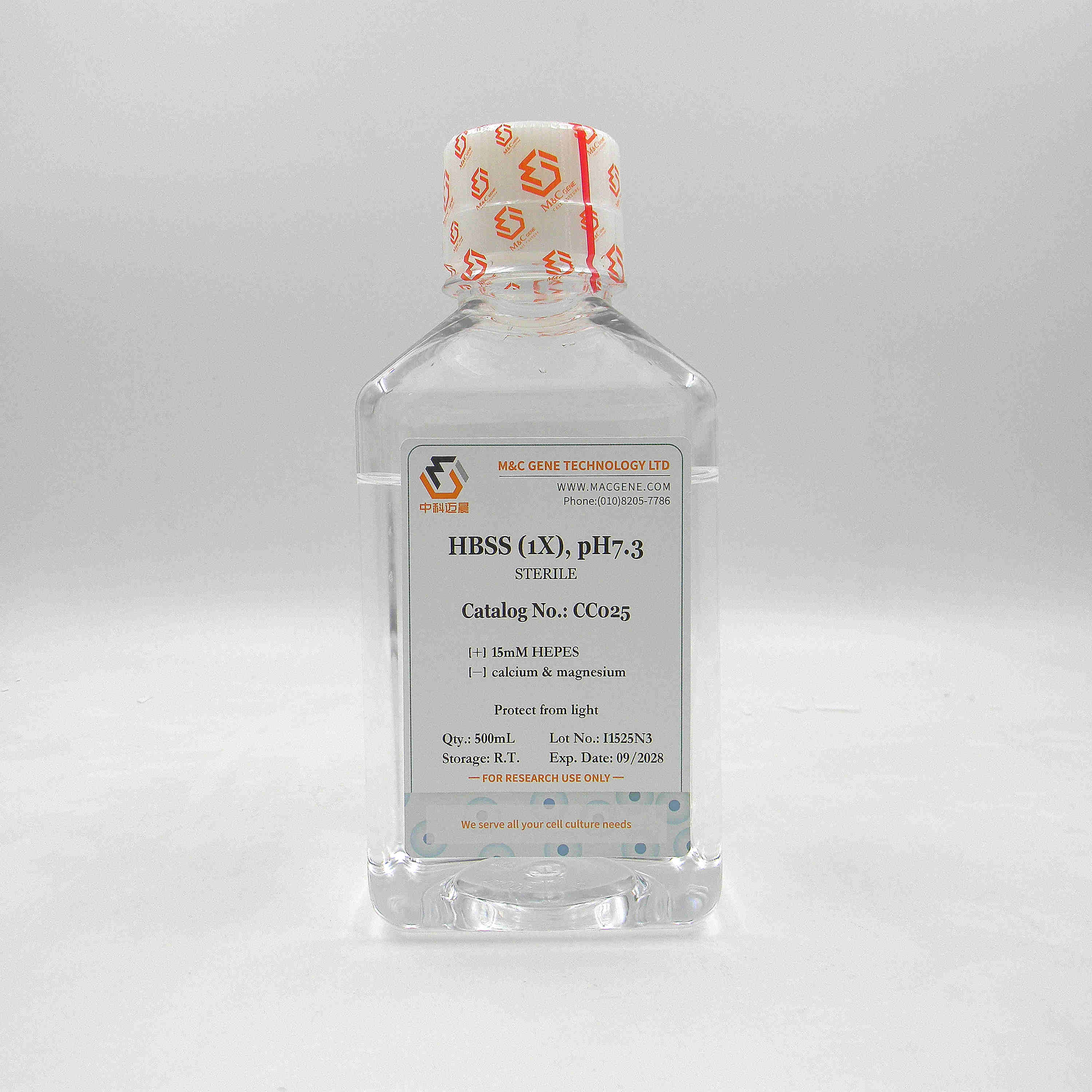 HBSS,无钙、镁，含15mM HEPES